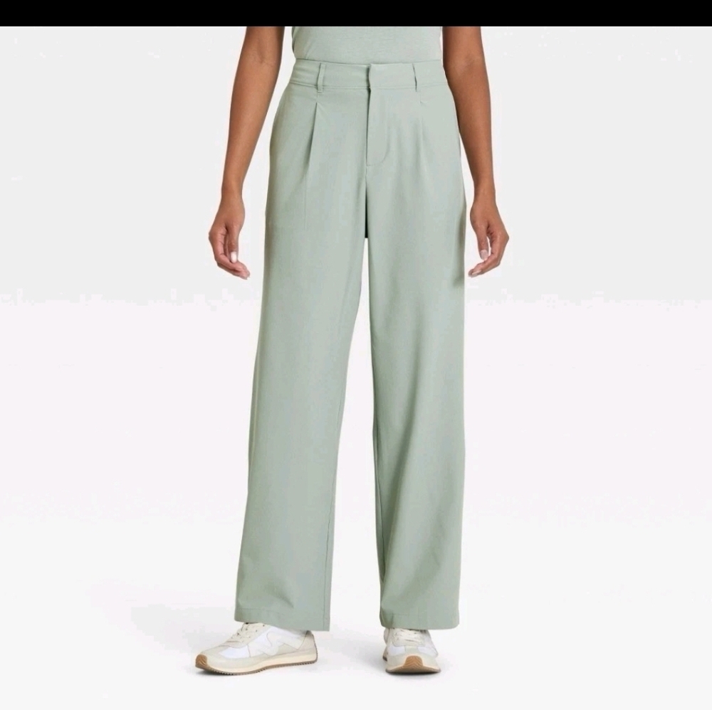 All in Motion Women's Woven High-Rise Trouser Pants Sage Green